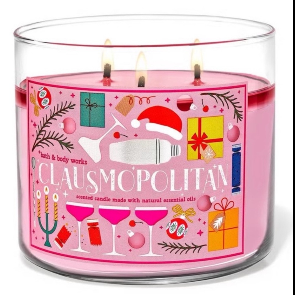 Bath & Body Works Clausmopolitan 3 Wick Candle With Decorative Lid